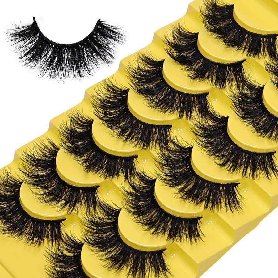 JIEFUXIN Künstliche Wimpern, 7 Paar, 3D-flauschig, Unisex - Bild 3