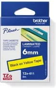 Brother TZe-611 Schriftbandkassette für P-touch, Farbe: Gelb, Schriftfarbe: Schwarz, Breite: 6 mm, Länge: 8 m - Bild 6
