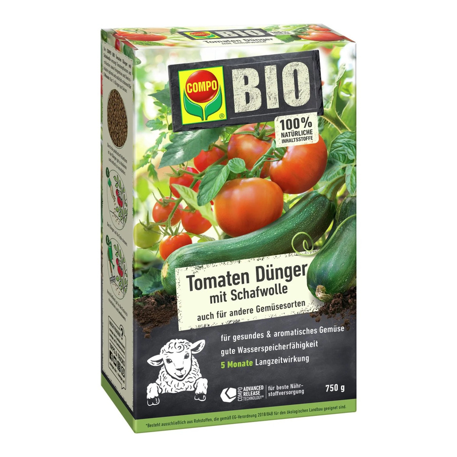 Compo Bio Langzeit-Dünger für Tomaten und Feingemüse mit Schafwolle, 750 g - Bild 2