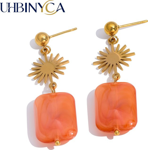 UHBINYCA Ohrringe, Edelstahl, Gold, Damen - Bild 1