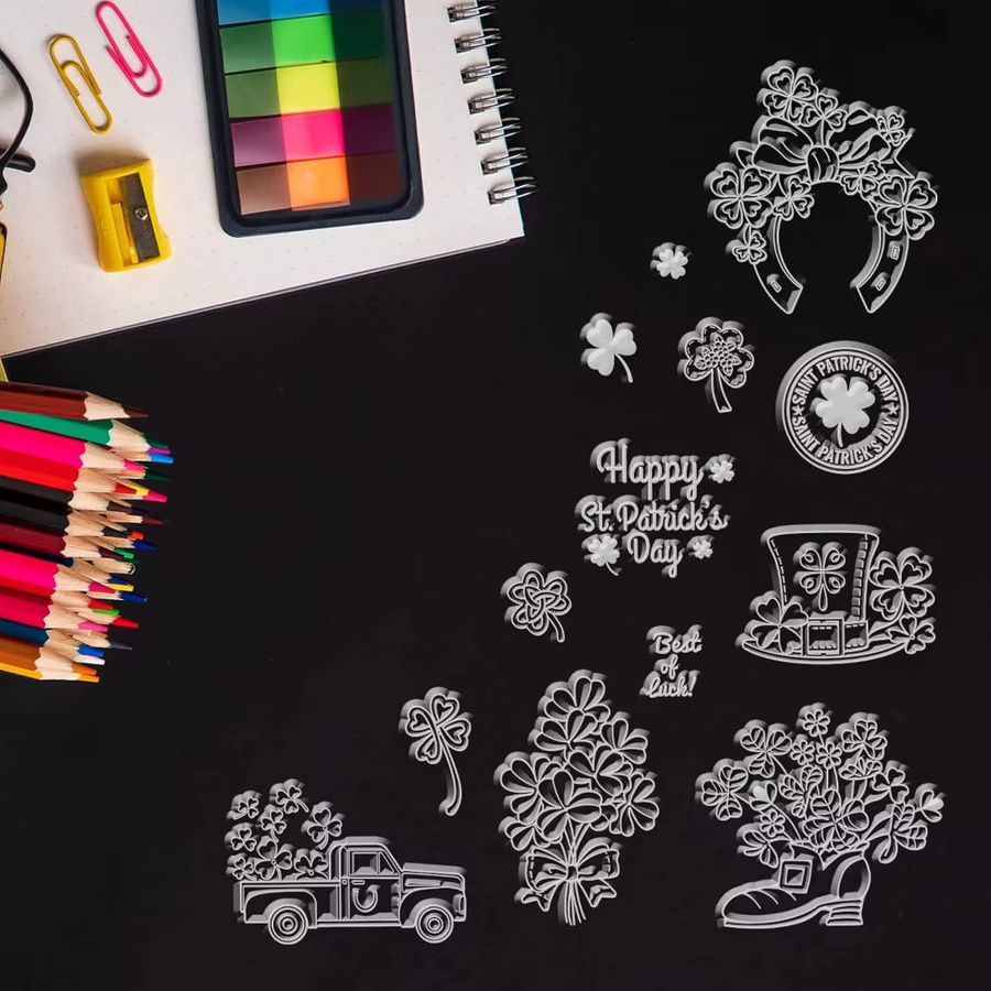 Transparenter Silikonstempel Lucky Clover für Bastelarbeiten und Karten Gestaltung in Transparent - Bild 3