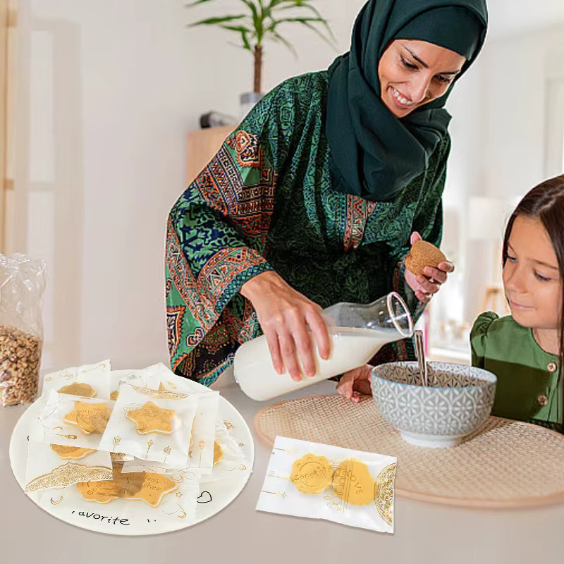 YONGSNOW Süßigkeiten Verpackungstaschen für Nougat und Gebäck, Gold, 50 Stück - Bild 3