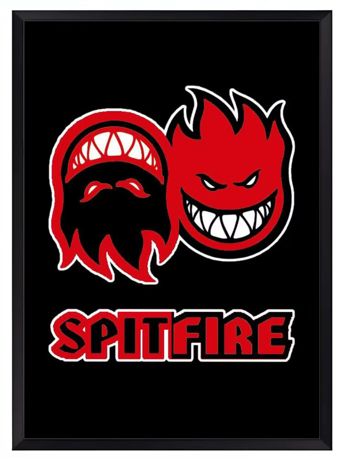 Spitfire Skateboard Poster Black2, selbstklebende HD-Wandkunst, Breite: 15 cm, Höhe: 20 cm - Bild 4