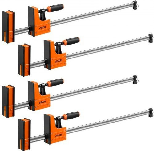 VEVOR F-Schraubzwingen 4er-Pack in Orange mit 91,4 cm Öffnung, 680 kg Klemmkraft, 2-fach Klemm- und Spreizfunktion aus Stahl für Holz- und Metallbearbeitung - Bild 1