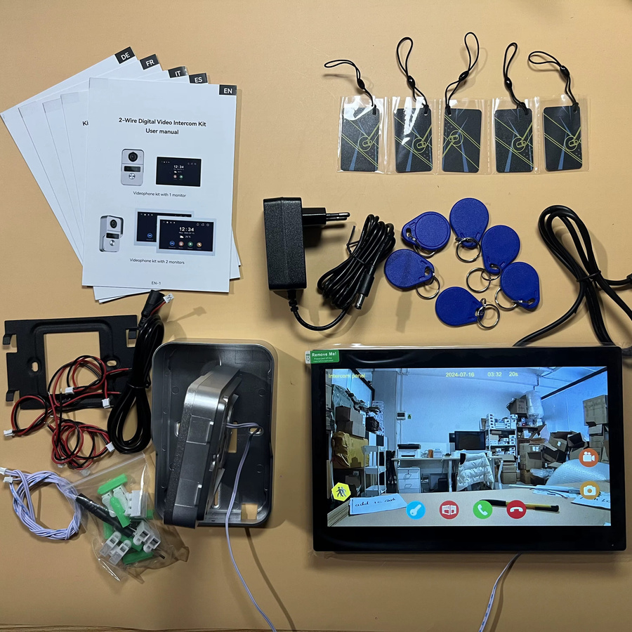 AJXML WLAN-Video-Türklingel-System mit HD 1080P Kamera, 7/10 Zoll Touch-Monitor und Tuya Smart Life App Unterstützung, Schwarz - Bild 4