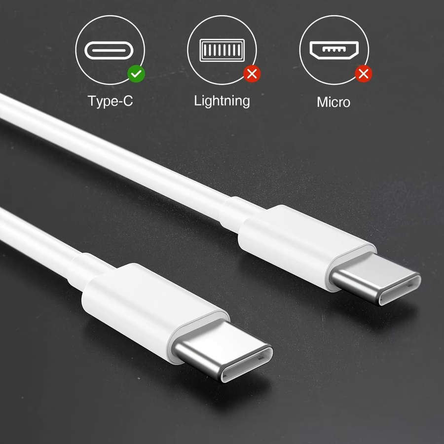 LAIHONEN USB-C zu USB-C Schnellladekabel in Weiß für iPhone 15 Serie, iPad und Samsung S23/S22 & Höher - Bild 6