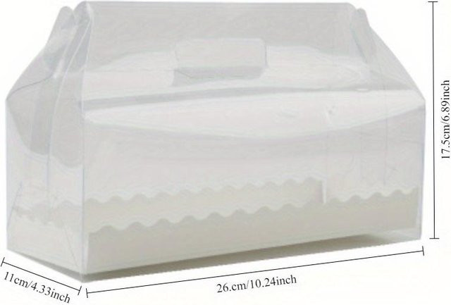 5 Stück transparente WTEMPO Verpackungsboxen aus Kunststoff für Kuchenrollen, Biskuitrollen oder Handtücher, Farbe: Weiß - Bild 1