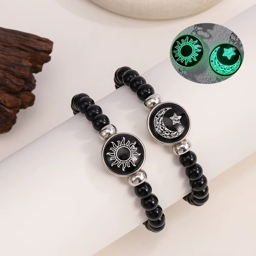 BELLA-Bee Armbänder, Sonne-Mond-Paar, schwarze Perlen, Damen - Bild 5