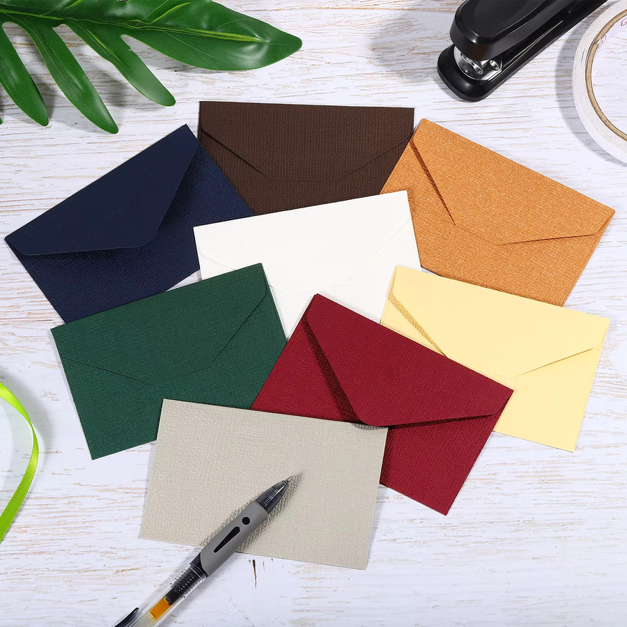 20 Stück Mini-Umschläge aus Papier in Weiß und Rot für Geschenkkarten und Einladungen zu Hochzeit oder Geburtstag - Bild 3