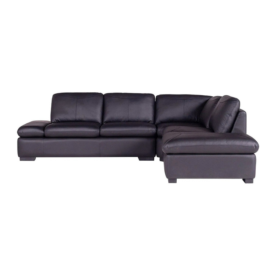 Vente-unique Sofa in L-Form aus Rindsleder und Polyurethan, Schwarz, Breite: 268 cm - Bild 2