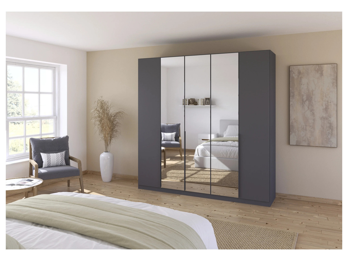 RAUCH Drehtürenschrank Alabama mit Spiegel in Graumetallic und Beige, H x B x T: 226 x 210 x 60 cm - Bild 2