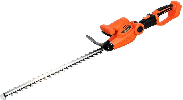 Outsunny Elektrische Heckenschere mit Teleskopstiel aus Aluminium und schwenkbarem Kopf, Orange, Klingenlänge: 51 cm, inklusive 2 Akkus à 4,0 Ah - Bild 1