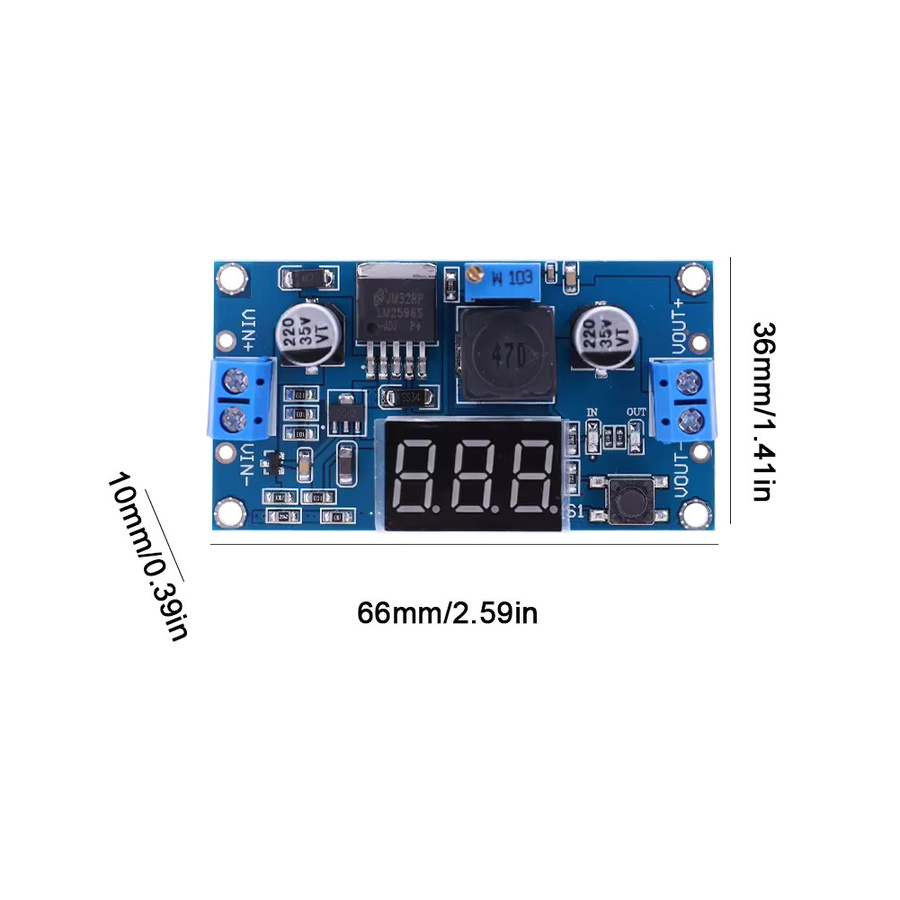 APWIKOGER LM2596 Buck DC-DC Step-Down Spannungsregler Modul mit blauer LED - Bild 4