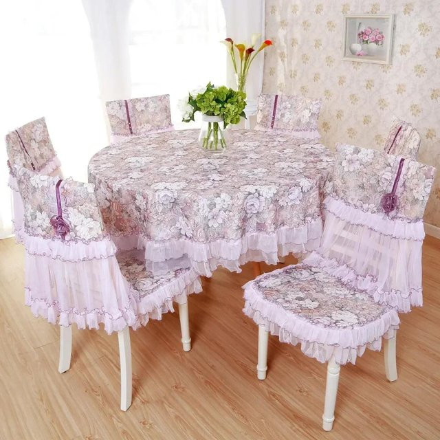 JINGYUE Pet Tischdecke mit floralem Muster in Pink, quadratisch, B/B: 120 x 120 cm - Bild 1