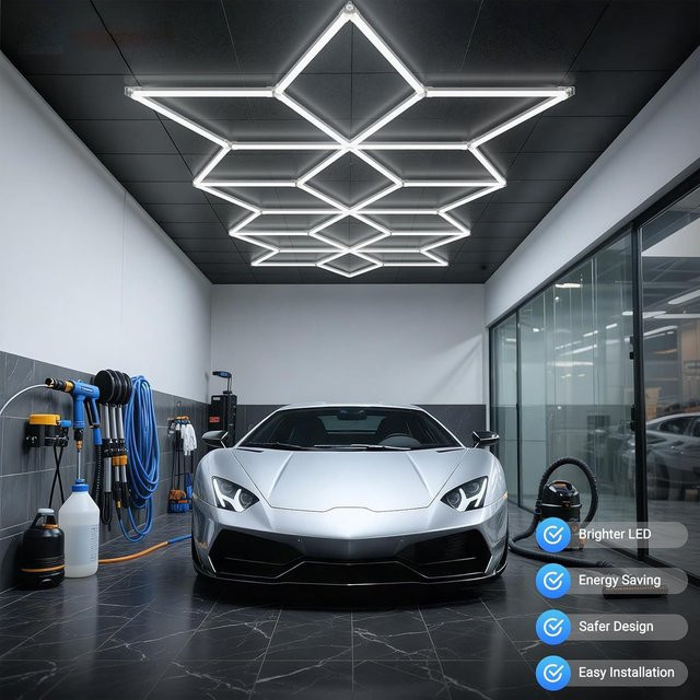 LINYILIGHT LED Deckenleuchte in Sternform, 6500K Cool White, ideale Beleuchtung für Werkstatt und Auto Showroom - Bild 1