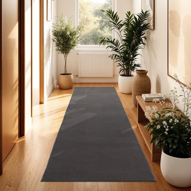 Teppich Calissa anthrazit, pflegeleicht, rutschfest und fußbodenheizungsgeeignet, B/T: 80 x 300 cm - Bild 1