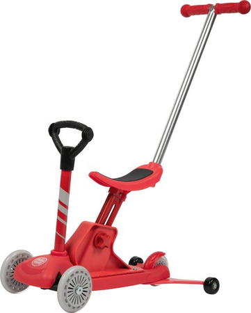 PLAYTIVE 4in1 Kleinkinder Scooter in Rot mit höhenverstellbarem Schiebegriff und Bremse