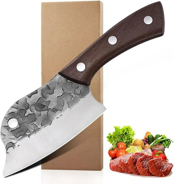 Handgeschmiedetes GuanQi Kochmesser mit Holzgriff und Full Tang für Fleisch und Fisch - Bild 1