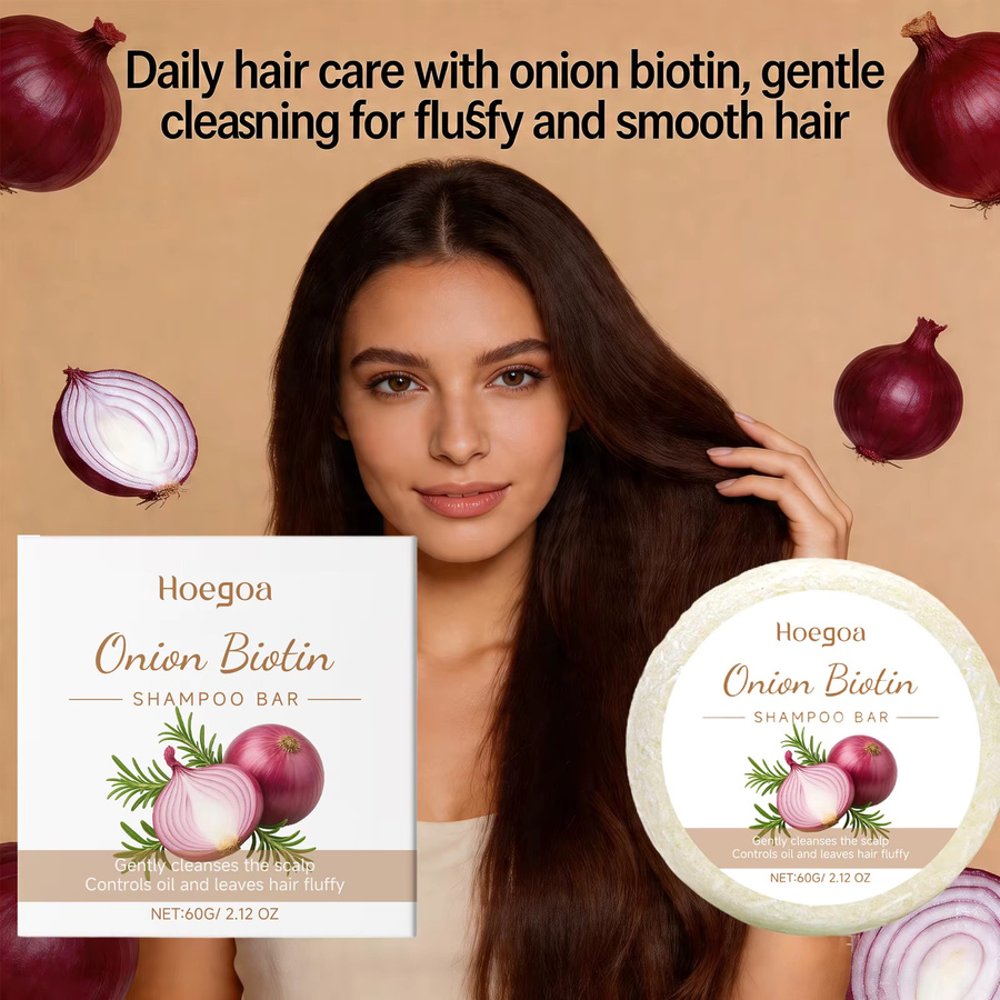 HOEGOA Zwiebel- und Biotin-Shampoo-Seife, Trockenes Krauses Haar - Bild 3