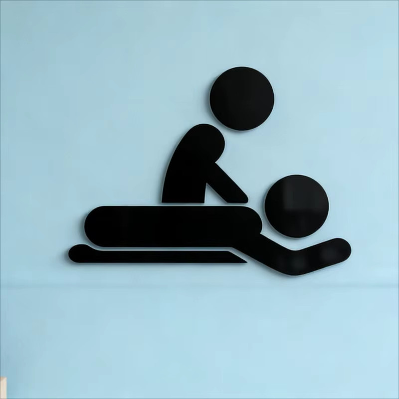 CIFBUY Massage-Raum Acryl-Schild in Transparent und Schwarz, modernes 3D Türschild aus Kunststoff zur Wanddekoration, selbstklebend - Bild 2