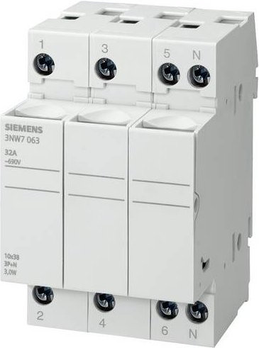 Siemens Zylindersicherungshalter 20A 400 V/AC in Weiß - Bild 1