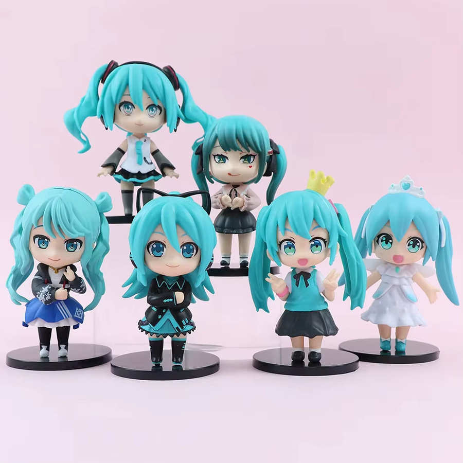 Bandai Vocaloid Hatsune Miku Q-Version Anime Figur, Mini PVC Sammlerpuppe, Bunt / Mehrfarbig - Bild 3