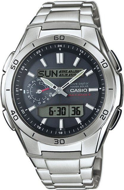 CASIO Armbanduhr, Funk-Solar, Analog-Digital, Edelstahl, 44 mm, Herren - Bild 1