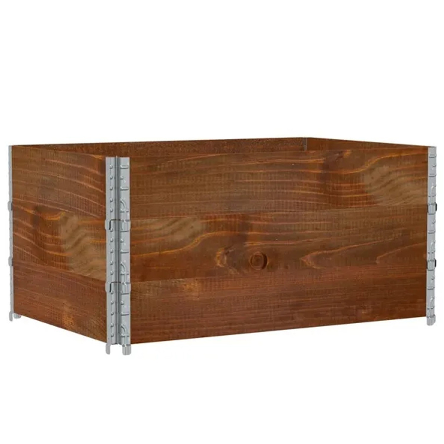 vidaXL Pflanzkiste aus Massivholz Kiefer in Braun, rustikales Design, B: 120 cm, T: 80 cm, H: 60,5 cm - Bild 2