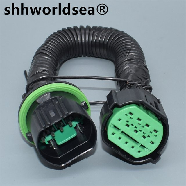 Shhworldsea 14 Pin GL301-14021 Auto Scheinwerfer Stecker Adapter und Kabelbaum Verlängerung in Schwarz für KIA K2 K3 K5 - Bild 1