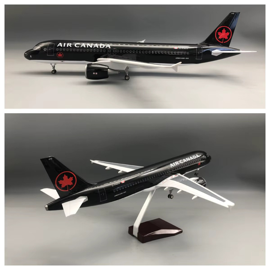 ZOCO Air Canada A320 Flugzeugmodell, Maßstab 1:80, Harz, mit Fahrwerk, Rädern und Beleuchtung - Bild 2