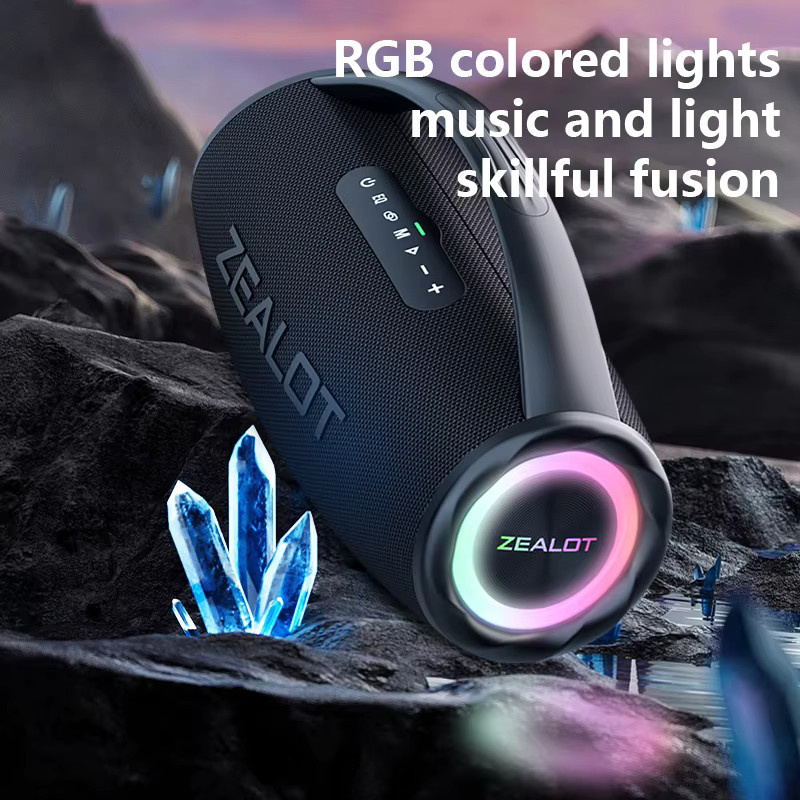 ZEALOT S97 Kabelloser Lautsprecher mit 80 W, Tragbarer Subwoofer für den Außenbereich, Hifi-Klangqualität, Dual-Pairing, Schwarz - Bild 3
