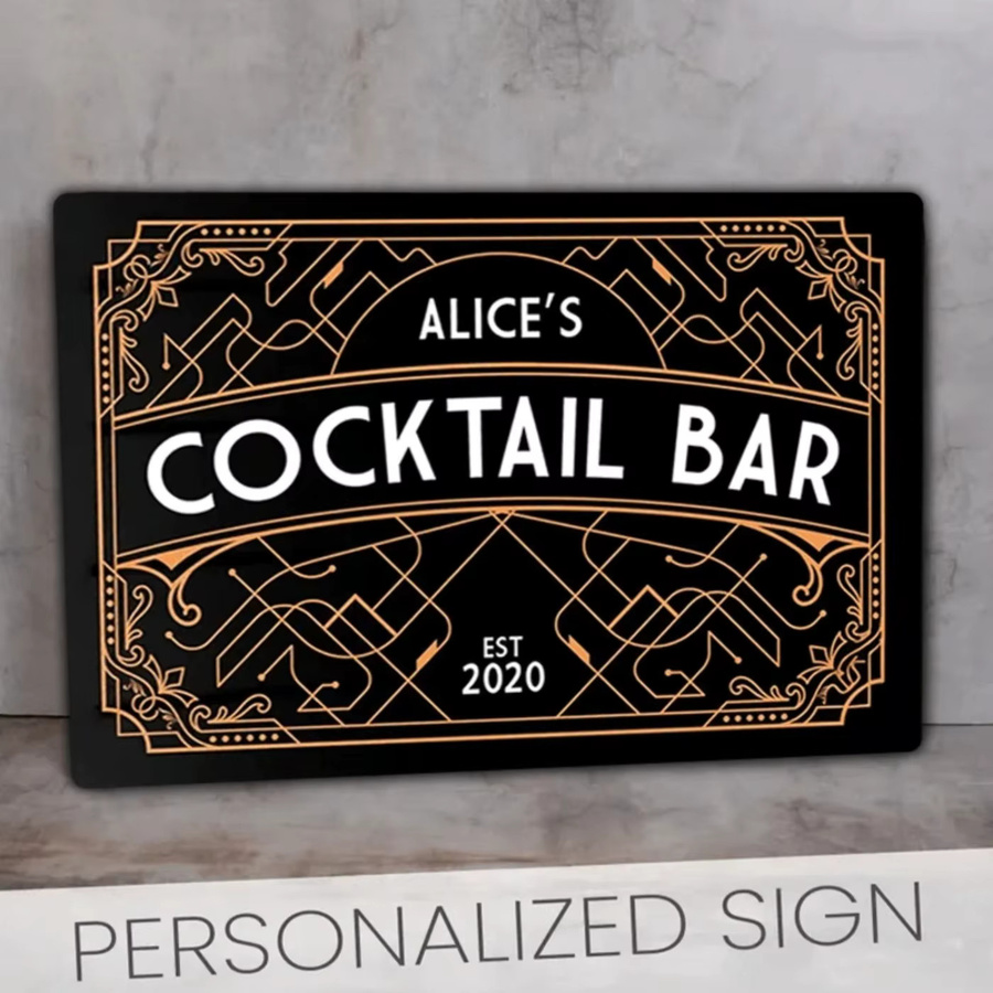 Personalisierte Metall Wandkunst mit individuellem Namen im Art-Deco-Stil von CIFBUY in Schwarz oder Weiß - Bild 4