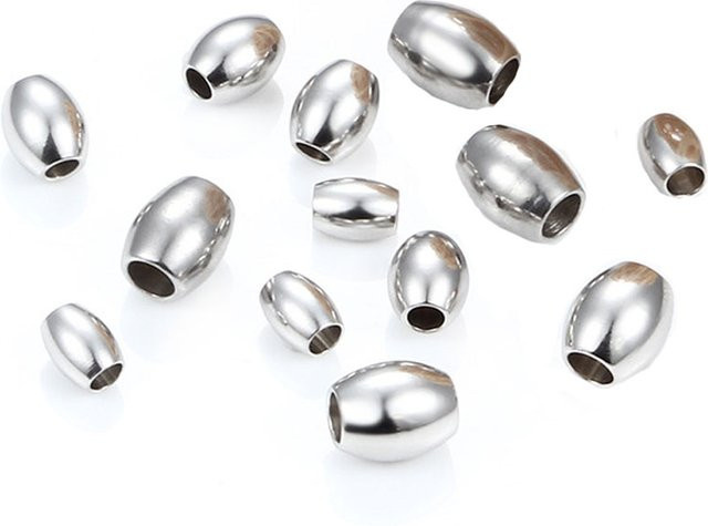 SUMOORL Perlen Edelstahl, Runde Oval, Spacer, Unisex - Bild 1