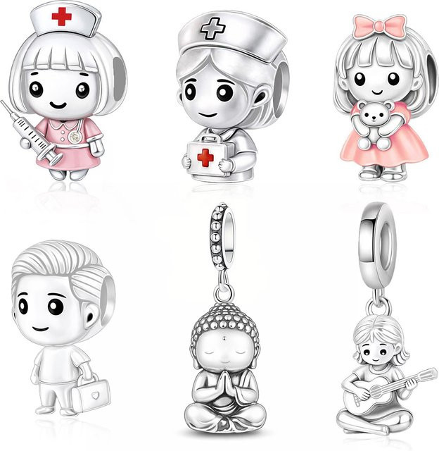 Pan Charms Perlenanhänger, Kupfer, Silber, Unisex - Bild 1