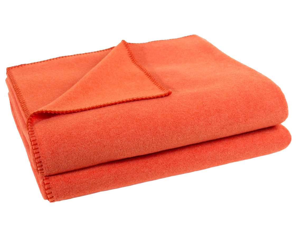 Zoeppritz Soft-Fleece Wohndecke 103291 in Schwarz und Orange, flauschig und waschbar bei 30 Grad, Oeko-Tex Standard 100 - Bild 1