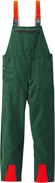 Schnittschutz-Latzhose Basic von Scheibler workwear in Grün-Orange, Größe 48 - Bild 1