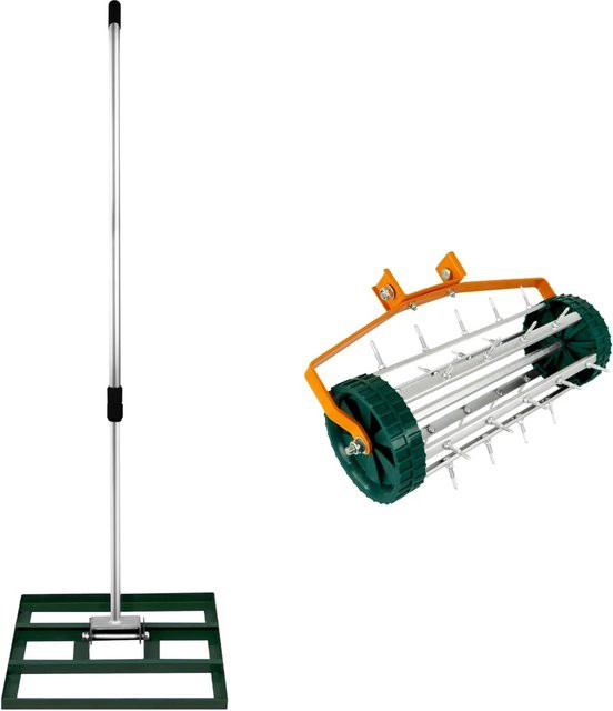 Monstershop Mechanischer Rasenrakel und Rollender Rasenlüfter Grün, Breite: 50 cm - Bild 1