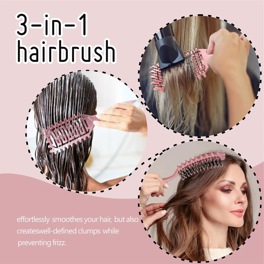 3-in-1 Hohlraum-Entwirrbürste und Locken-Definierkamm, Damen, lockiges Haar - Bild 5