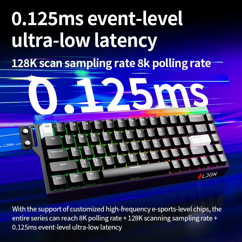 SMAILWOLF 75 % Gaming-Tastatur mit Hall-Effect Magnetischen Switches, 8K RGB, Multicolour/Schwarz - Bild 3