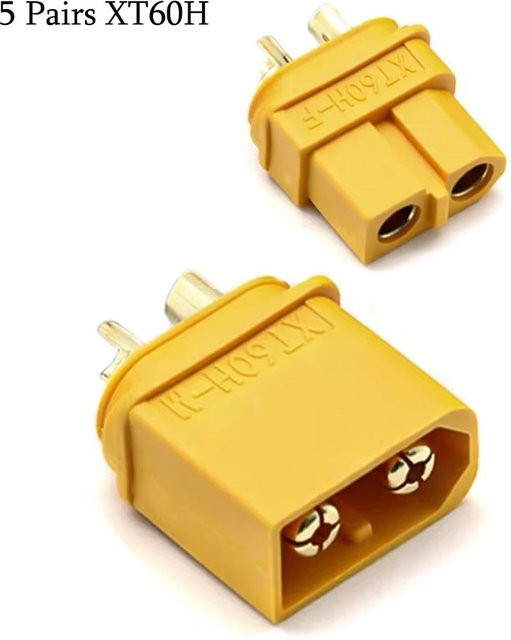 XT60H Stecker Set mit Schutzhüllen männlich und weiblich in Gelb für Lithiumbatterien, RC Flugzeuge und Automobile - Bild 1
