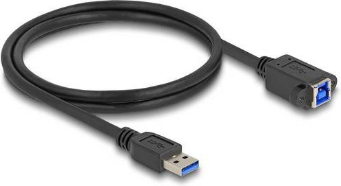 Delock USB 3.2 Gen1 Kabel mit USB-A Stecker und USB-B Buchse, Schwarz, 1,00 m - Bild 1