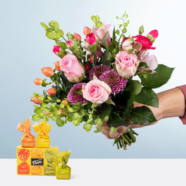 BLUME2000 Bouquet Glücksbote mit Tartufi Trio 42g - Bild 1