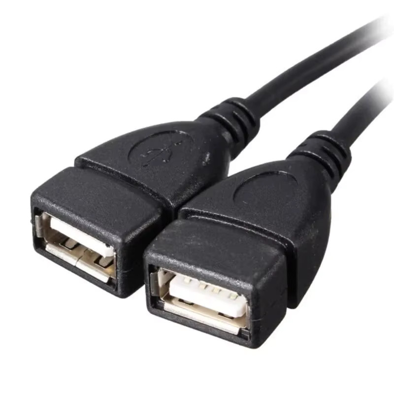USB 3.0 Doppel-Adapter USB-A auf USB-C Splitter Kabel in Schwarz - Bild 4