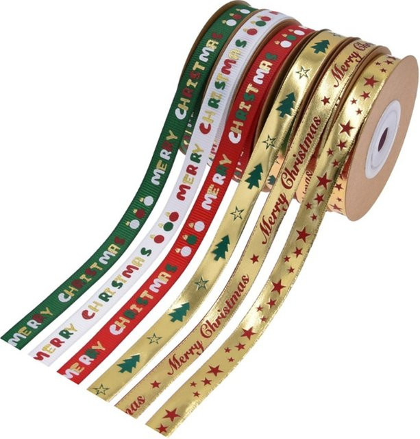 Buntes Polyester-Weihnachtsband für DIY-Geschenkverpackungen und Weihnachtsdekorationen - Bild 1