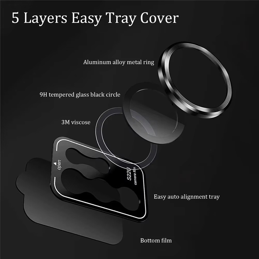 Kameraobjektivschutz aus Aluminiumlegierung und gehärtetem Glas für Samsung Galaxy S26 Ultra, S25 Ultra, S24 Ultra, S23 Ultra und S22 Ultra in Multicolor - Bild 2