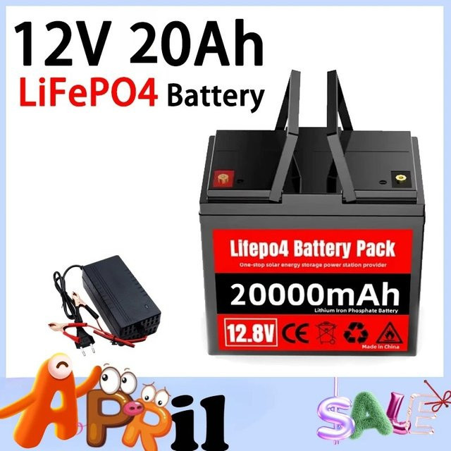 Aleaivy LiFePo4 Akku 12 V 20 Ah mit integriertem BMS in Schwarz - Bild 1