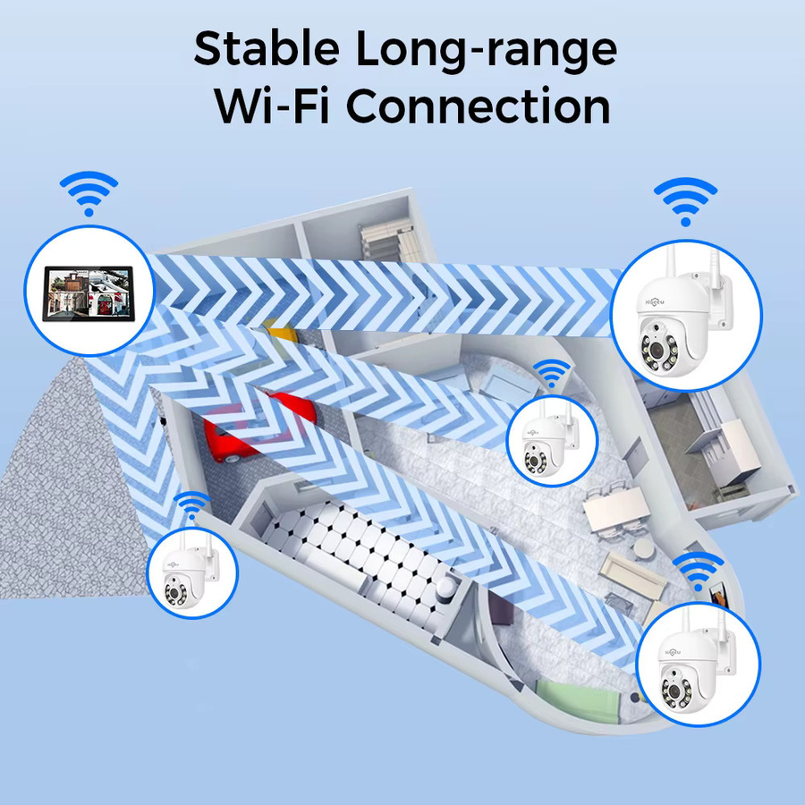 Hiseeu WLAN Überwachungskamera Set mit 10.1 Zoll Monitor, 3/5MP IP-Kameras Outdoor, wasserdicht, Farbe: Weiß - Bild 4