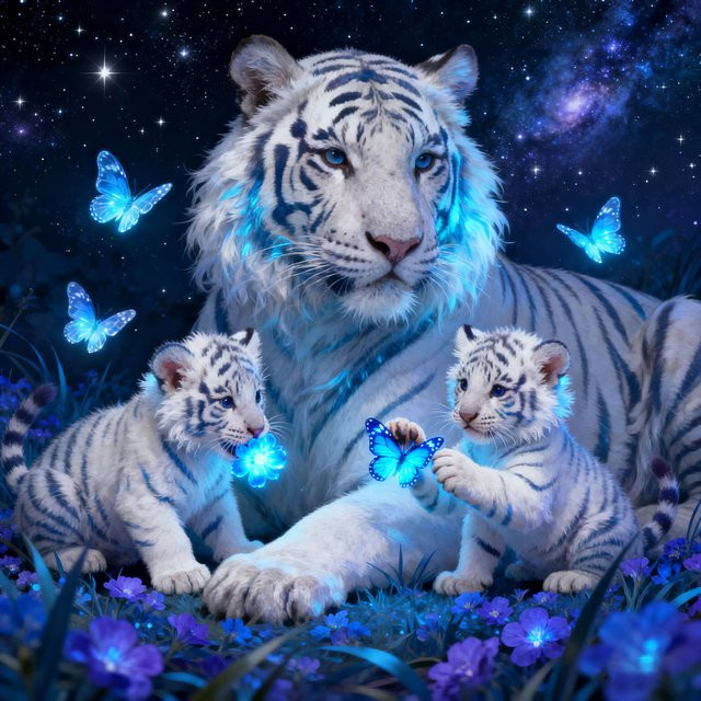 YUTTEE 5D Tiger Diamantmalerei Schmetterling Tier Diamant-Mosaik Set - Bild 1