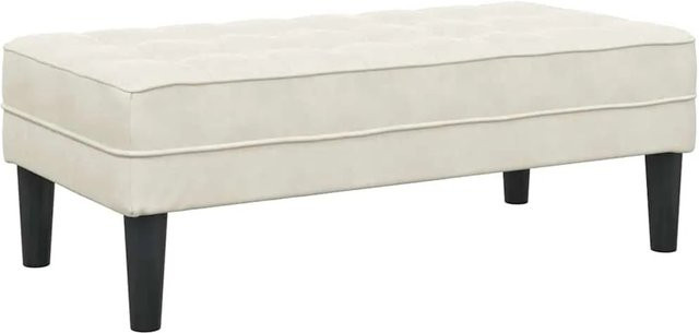vidaXL Bank in Creme mit Samtbezug, B/T/H: 113 x 57 x 39 cm - Bild 1