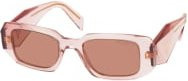 Prada PR 17WS Sonnenbrille, Quadratisch, Vollrand, Kunststoff, Damen, pink brown - Bild 1